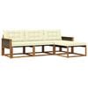 vidaXL Outdoor-Sofagarnitur mit Kissen 4 pcs Natur und Creme