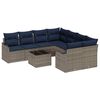 vidaXL Gartensofa-set 9 stk. 8-Sitzanzahl Grau Poly-Rattan