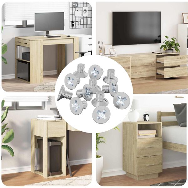 vidaXL Senkkopfschrauben 12 pcs Silber M4 x 6 mm Eisen