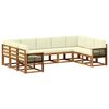vidaXL Outdoor-Sofagarnitur 9 stk. 9-Sitzer Natur und Creme