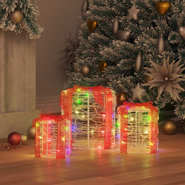 vidaXL Geschenkbox Dekoration 3 pcs Bunt 20 x 20 x 21 cm Acryl