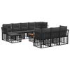 vidaXL Outdoor-Sofagarnitur 11 pcs Schwarz und Dunkelgrau Polyester