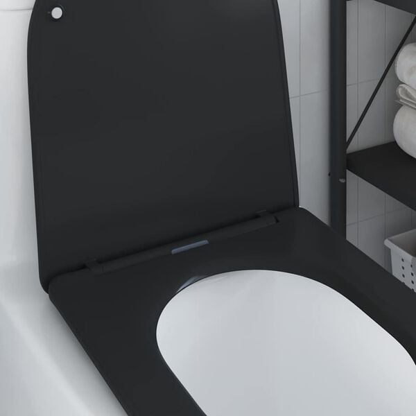 vidaXL Toilettensitz Schwarz 47 x 36 x 3,4 cm Duroplast
