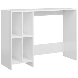 vidaXL Computertisch Hochglanz-Wei&szlig; 102,5x35x75 cm Holzwerkstoff