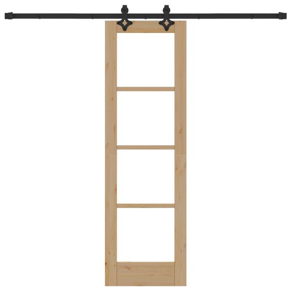 vidaXL Schiebetür Natur 61 x 198,5 cm Massivholz Kiefer und Glas