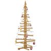 vidaXL Holz Weihnachtsbaum mit St&auml;nder Braun 150 cm Massivholz Kiefer