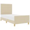 vidaXL Bettgestell mit Kopfteil Creme 90 x 190 cm Stoff