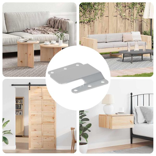 vidaXL Flush-Montagehalterung 12 pcs Silber 75 x 66 x 1,4 mm Stahl