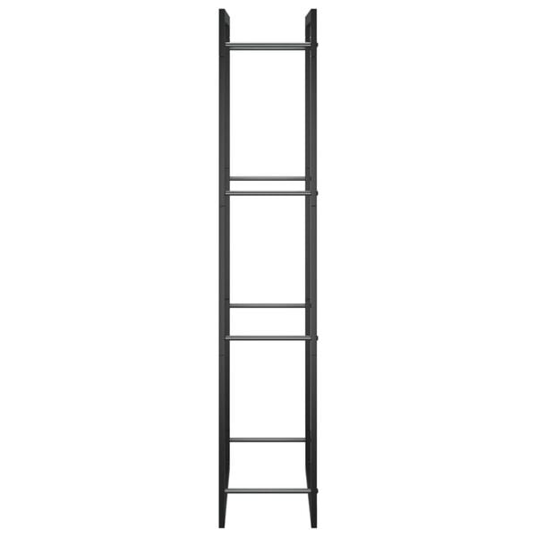 vidaXL Brennholzregal Mattschwarz 50x28x132 cm Stahl