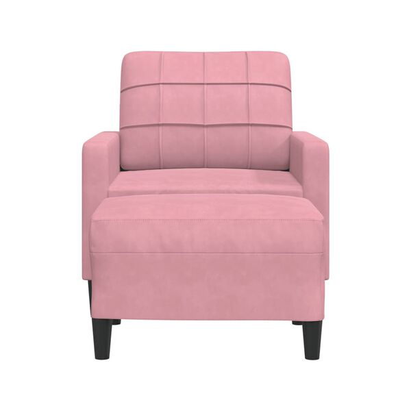 vidaXL Sessel mit Hocker Rosa 60 cm Samt