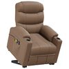 vidaXL Massagesessel mit Aufstehhilfe Cappuccino-Braun Kunstleder