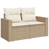 vidaXL 7-tlg. Garten-Sofagarnitur mit Kissen Beige Poly Rattan