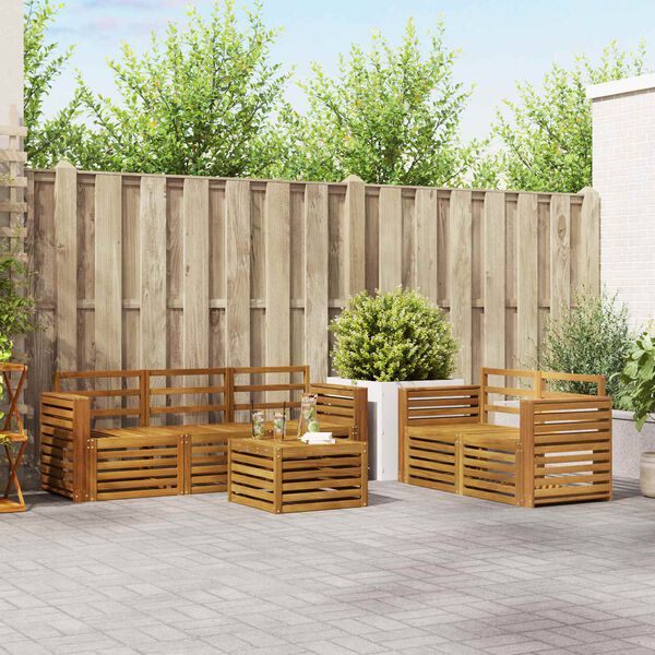 vidaXL Sofagarnituren 6 pcs Natur Massivholz Akazie