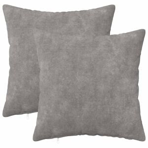 vidaXL Kissenbezug 2 pcs HEERLEN Hellgrau 30 x 30 cm Mikrofaser Fleece
