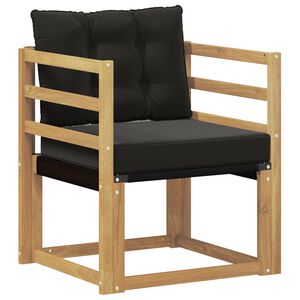 vidaXL Outdoor-Sofa Massives Akazienholz und Textilene Wei&szlig;