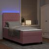 vidaXL LED Boxspringbett mit Matratze Rosa 100 x 200 cm Stoff