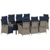 vidaXL Garten Essgruppe 9 stk. Grau und Schwarz Rattan