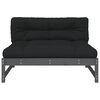 vidaXL Mittelsofa Grau 120x80 cm Massivholz Kiefer