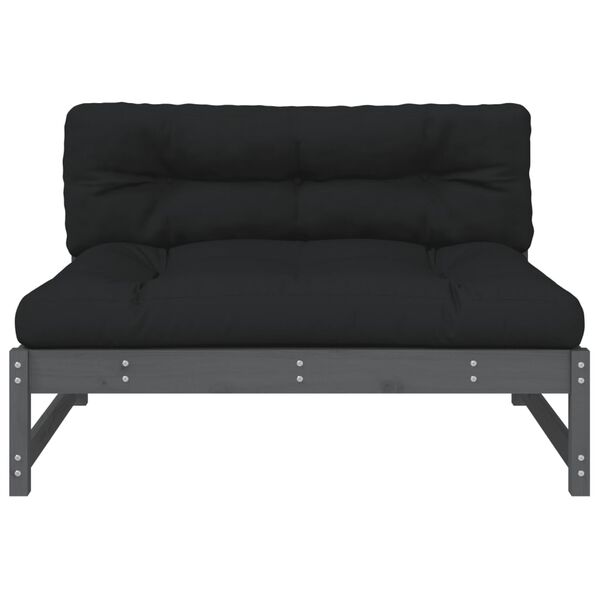 vidaXL Mittelsofa Grau 120x80 cm Massivholz Kiefer