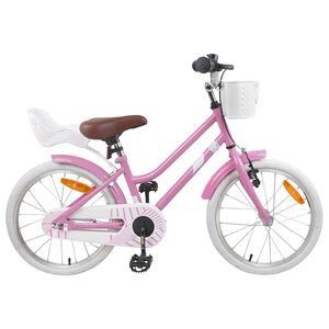 vidaXL Kinderfahrrad 18 Zoll f&uuml;r 5-7 Jahre alt Hellrosa