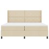 vidaXL Boxspringbett mit Matratze Creme 200 x 200 cm Stoff