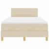 vidaXL Boxspringbett mit Matratze Creme 120 x 190 cm Stoff