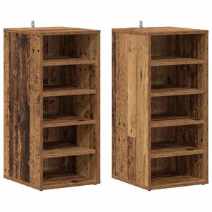 vidaXL Schuhschrank 32 x 35 x 70 cm Altholz 6 F&auml;cher f&uuml;r Schuhe