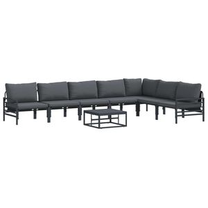 vidaXL Gartensofa-set mit Kissen 8 pcs Schwarz Stahl