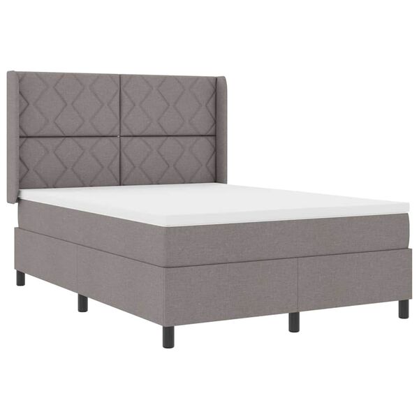 vidaXL Boxspringbett mit Matratze Taupe 200 x 160 cm Stoff