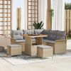 vidaXL Gartensofa-set mit Kissen 8 pcs Beige Poly-Rattan