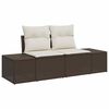 vidaXL Gartensofa-set mit Kissen 10 pcs Braun Poly-Rattan