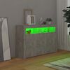 vidaXL Sideboard mit LED-Leuchten Betongrau 116x30x75 cm