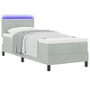 vidaXL LED Boxspringbett mit Matratze Hellgrau 80 x 200 cm Samt