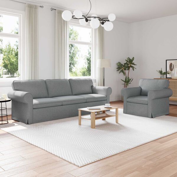 vidaXL Sofa 2 pcs Hellgrau
