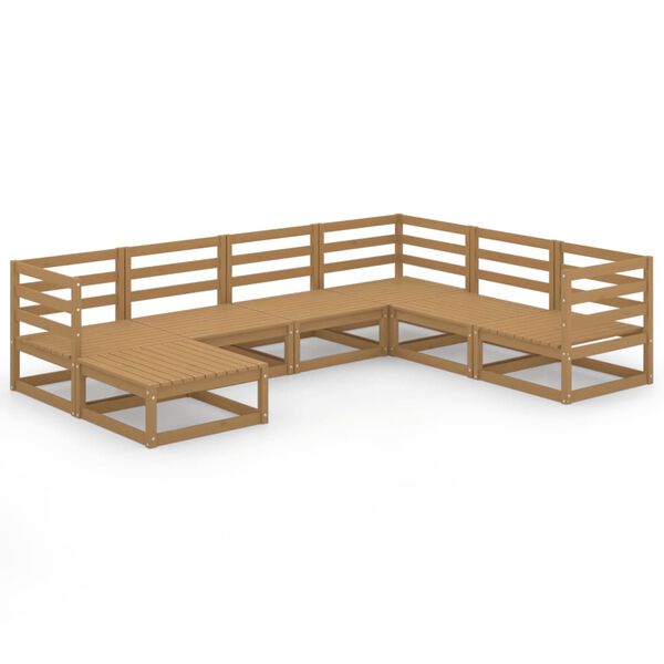vidaXL 7-tlg. Garten-Lounge-Set Honigbraun Massivholz Kiefer
