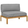 vidaXL Sofa Set mit Kissen Uni Grau 120 x 92 x 69 cm Massivholz Akazie