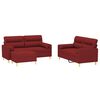 vidaXL 3-tlg. Sofagarnitur mit Kissen Weinrot Stoff