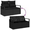 vidaXL Gartensofa-set mit Kissen 7 pcs Schwarz Poly-Rattan