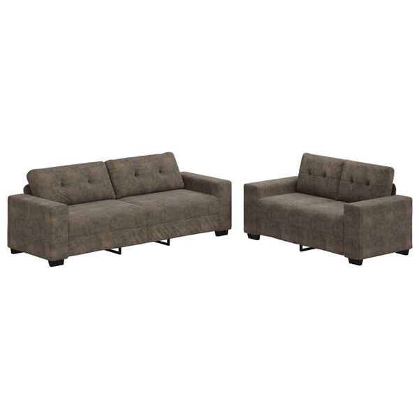 vidaXL | Sofa | 2 pcs Dunkelgrau 221 x 78 x 80 cm Kunstleder