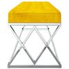 vidaXL Sitzbank Senfgelb Samt und Edelstahl