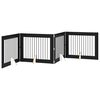 vidaXL Klappbares Hundetor mit St&auml;ndern 4 pcs Schwarze Eiche 401 cm