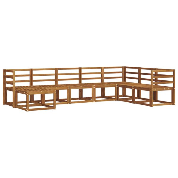 vidaXL Outdoor-Sofagarnitur mit Kissen 8 pcs Natur und Anthrazit