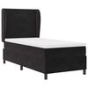 vidaXL Boxspringbett mit Matratze Schwarz 190 x 90 cm Polyester