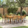 vidaXL Garten Essgruppe 9 pcs Schwarz Poly Rattan