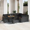 vidaXL Gartensofa-set mit Kissen mit Kissen 12 pcs Schwarz Poly Rattan