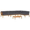vidaXL 5-tlg. Garten-Sofagarnitur aus Paletten mit Kissen Akazienholz