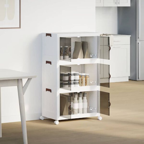 vidaXL Aufbewahrungsbox mit Rädern Stapelbar 3-stöckig 75 L