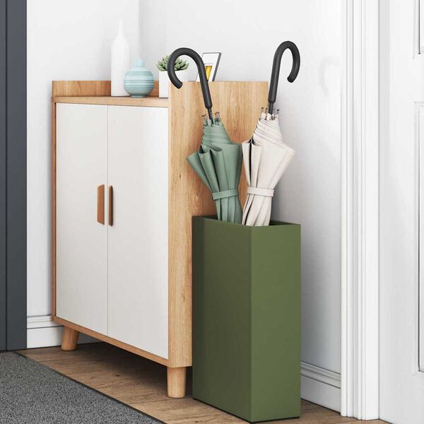 vidaXL Sonnenschirmhalter Olivgr&uuml;n 28 x 12 x 41 cm Stahl