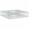 vidaXL Gabionen Hochbeet Silber 100 x 100 x 20 cm Verzinkter Stahl