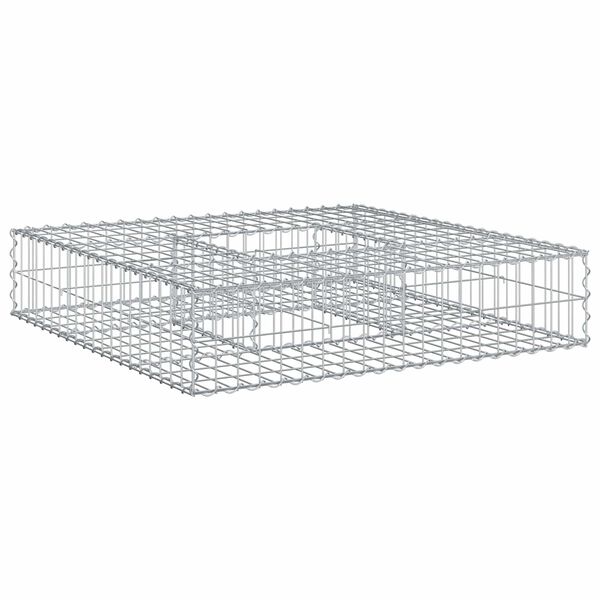 vidaXL Gabionen Hochbeet Silber 100 x 100 x 20 cm Verzinkter Stahl